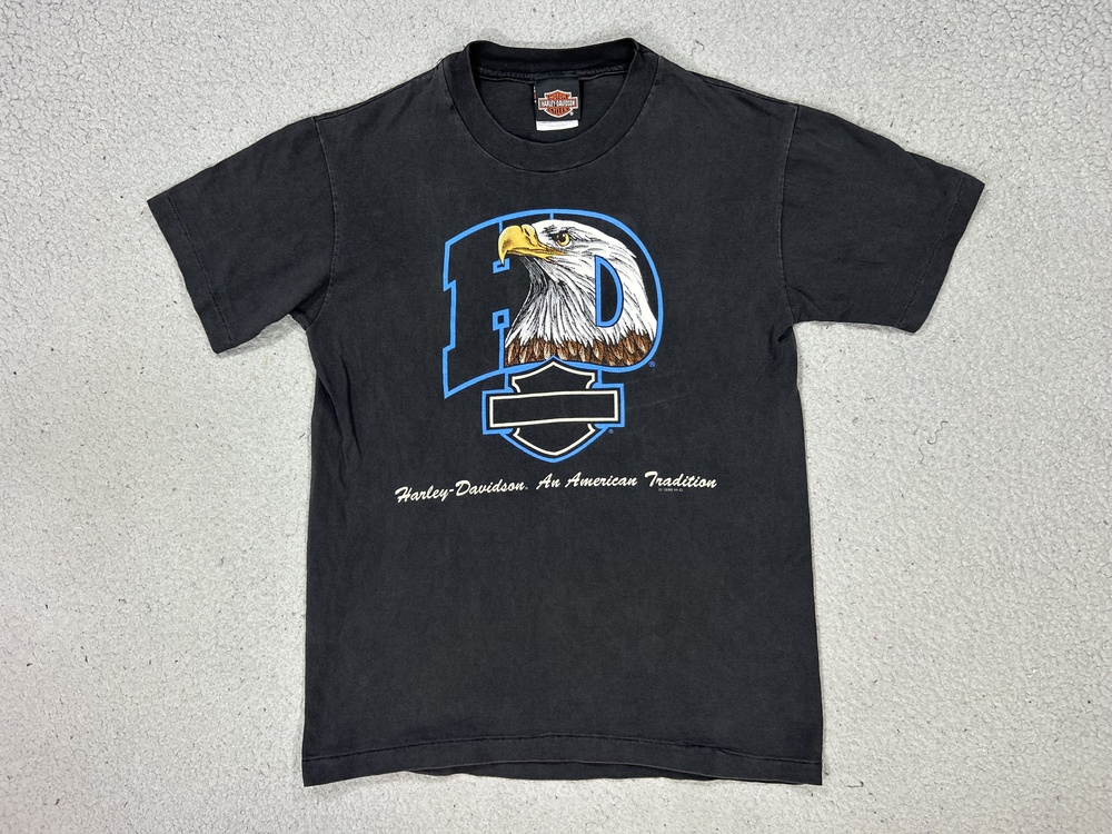 Vintage Harley-Davidson Shirt Men Small Black Eagle Chula Vista South Coast 90’s
